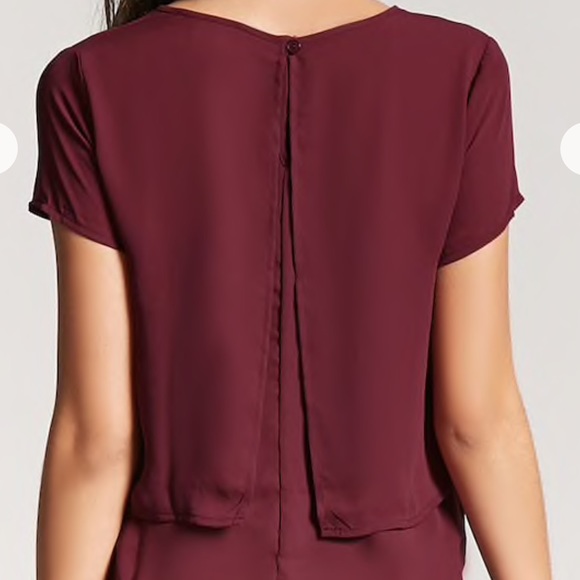 DEEP RED SLIT BACK BLOUSE ❤️🖤 - Picture 2 of 4