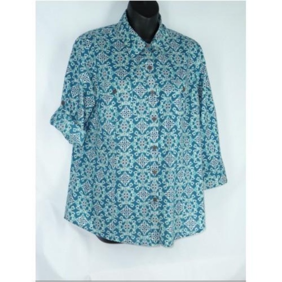 Tunic Blouse Top  Cotton Paisley Boho Festival - Picture 1 of 8