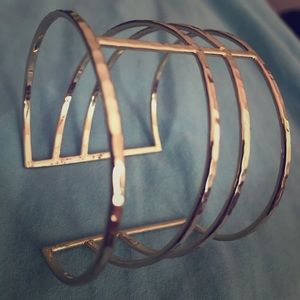 Gold cuff statement bracelet
