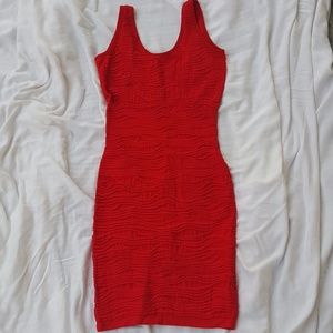 Bandage bodycon red ruffled mini dress