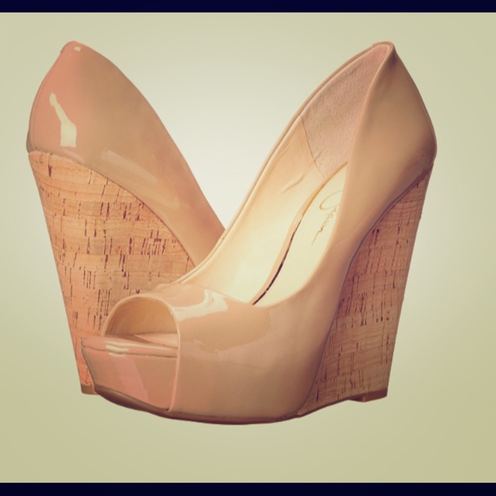 Cork wedge open toe platform high heel by Jessica