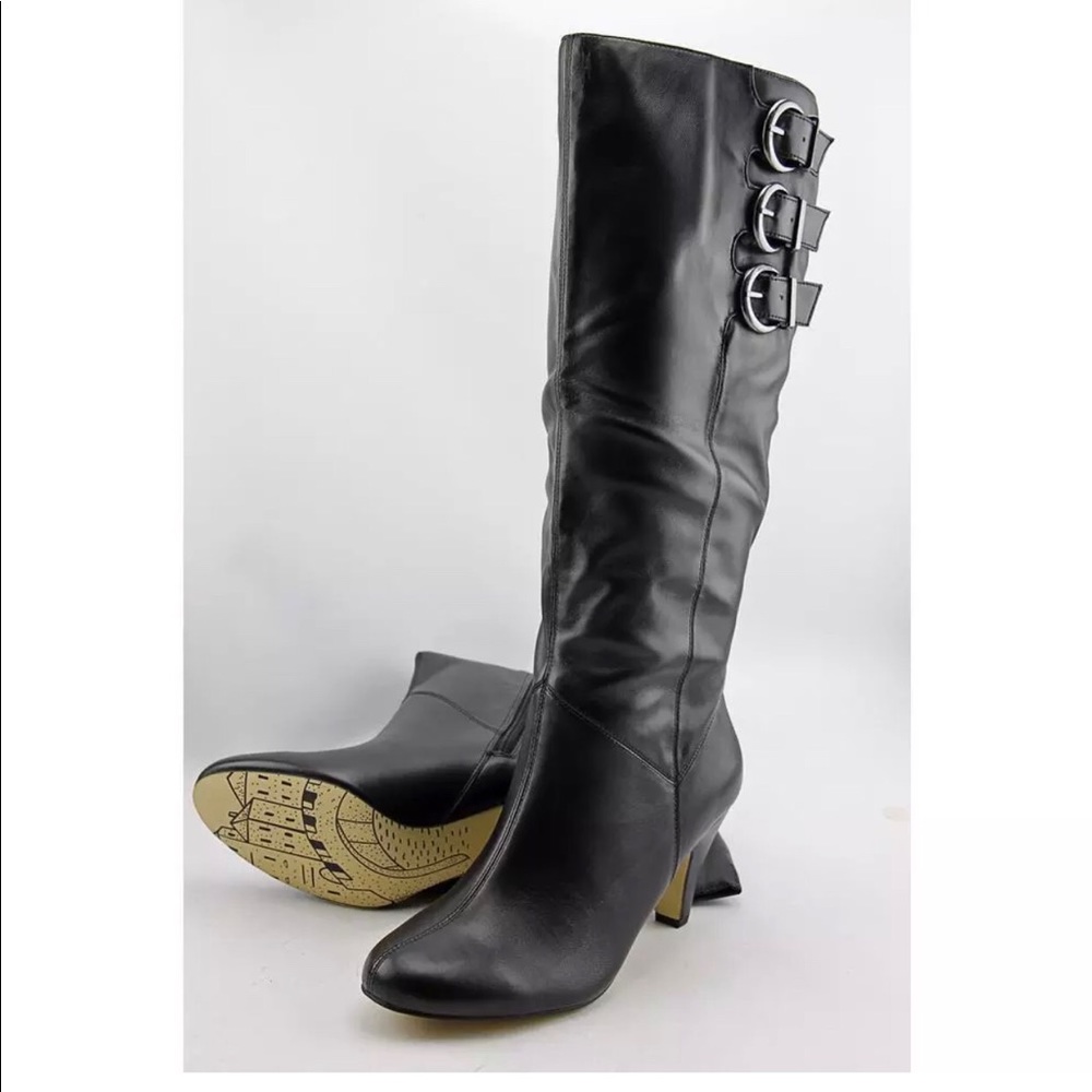 * SOLD* Bella Vita Knee High Black Boots WIDE CAL