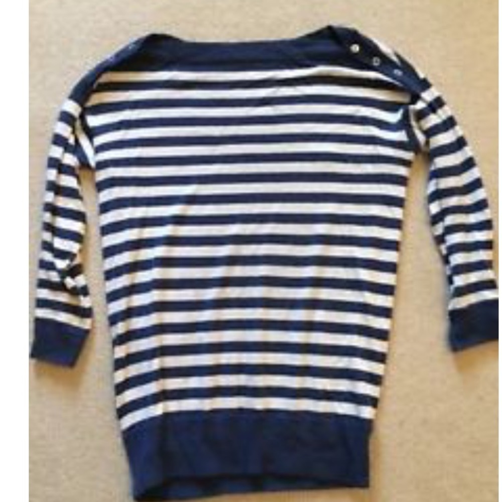 J.crew 100% cashmere navy striped sweater small