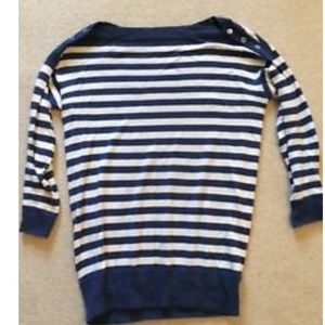 J.crew 100% cashmere navy striped sweater small