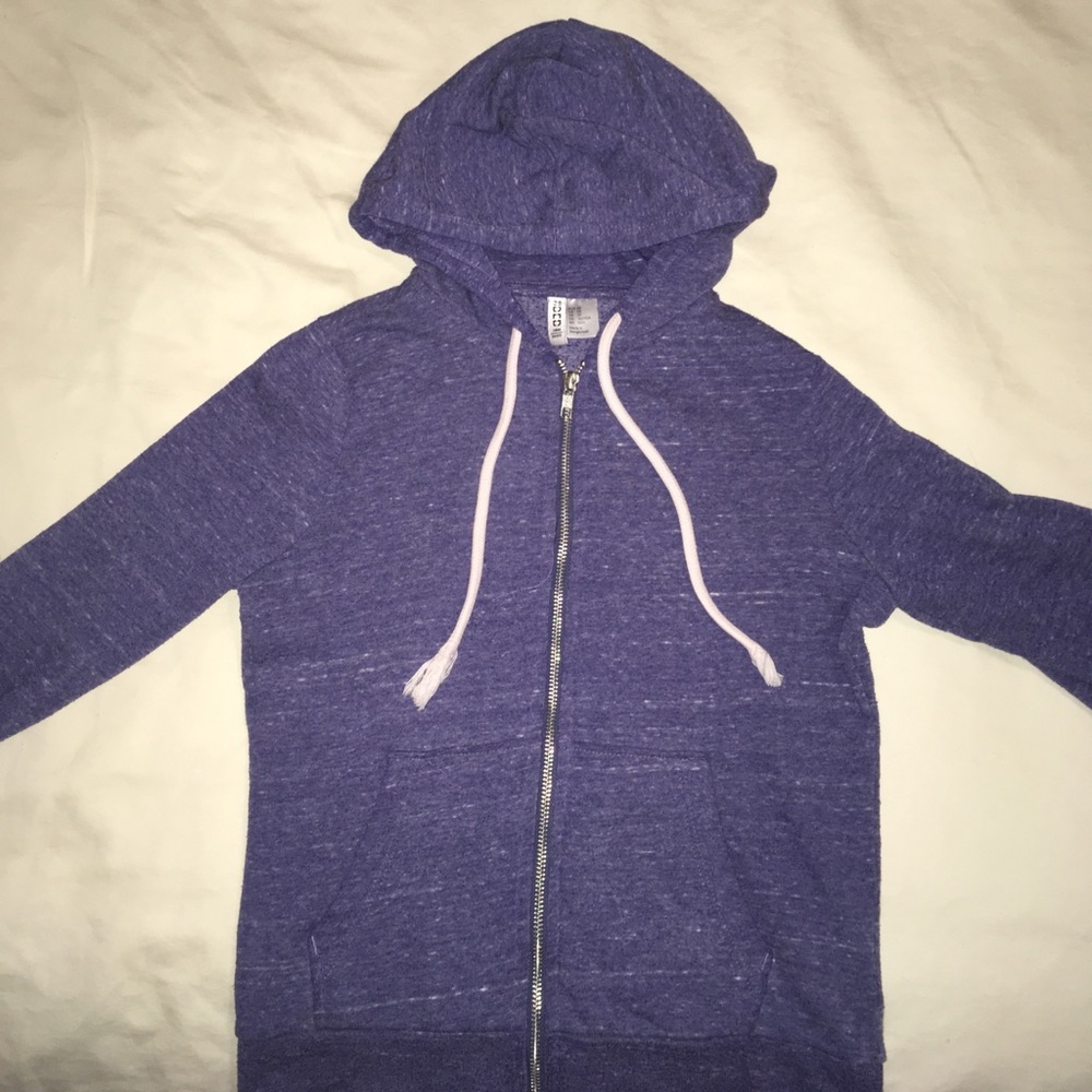 H&M purple zip up sweater