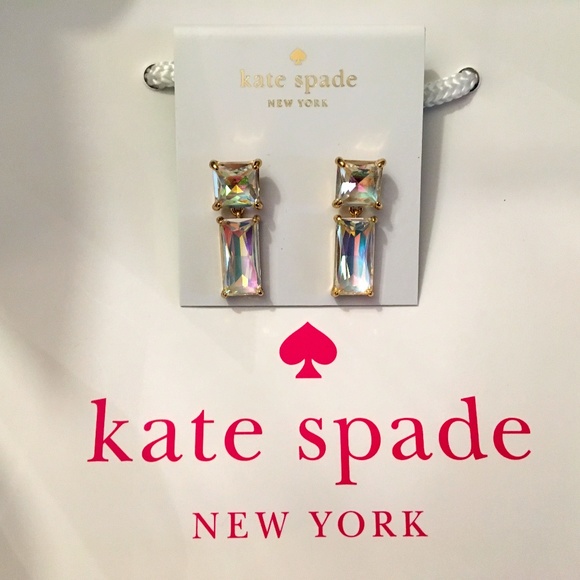 kate spade Jewelry - Kate Spade Baguette Pave Earrings
