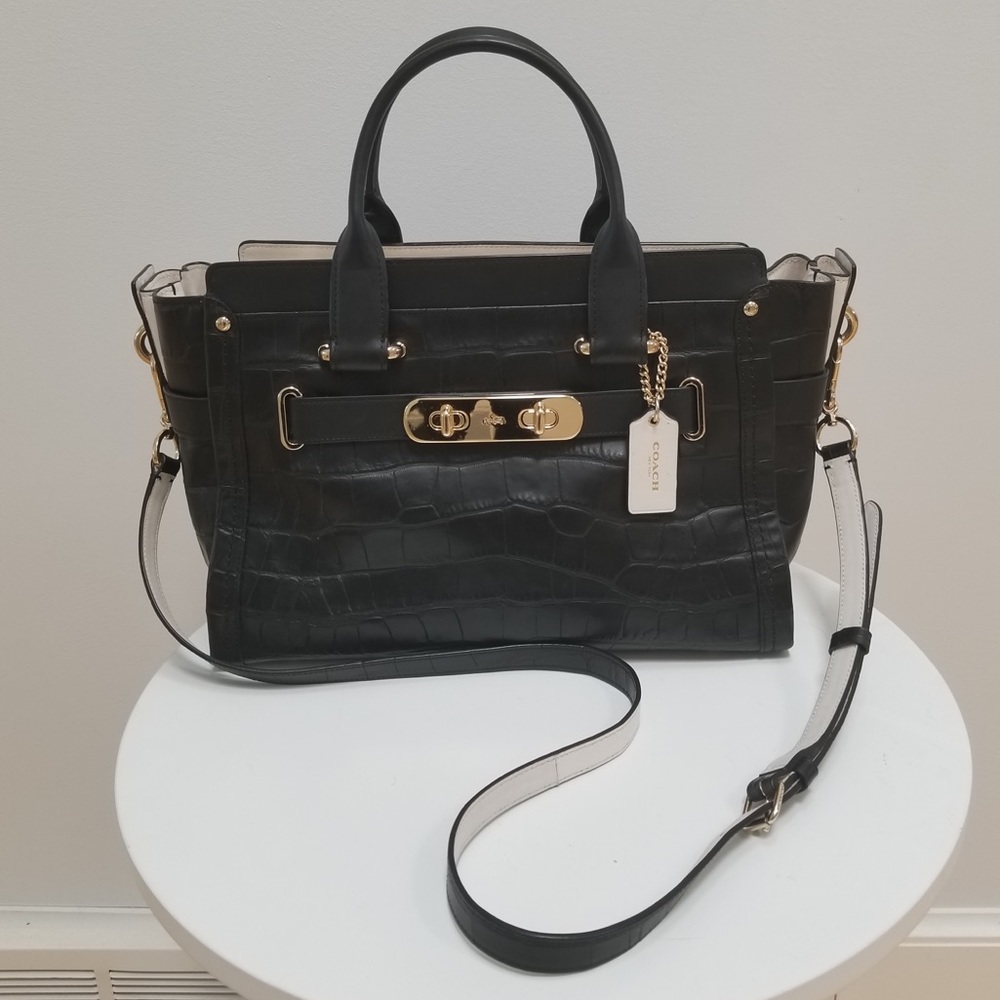 Coach Swagger in Crocodile Embossed Leather