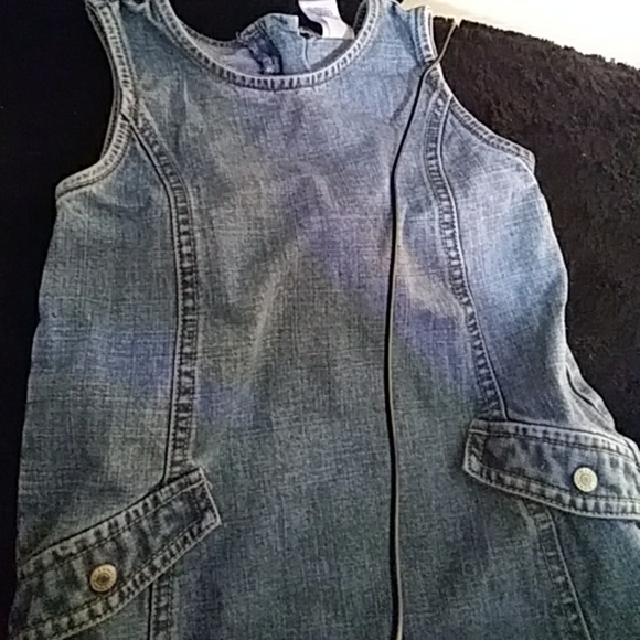 Blue denim overall dress - Picture 1 of 2