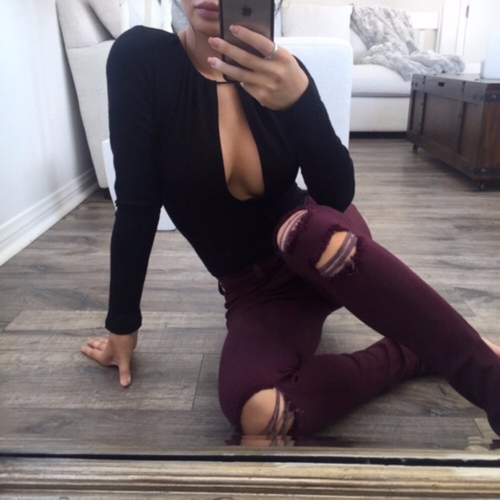 *reserved for Amy*Kancan wine soft skinny jeans