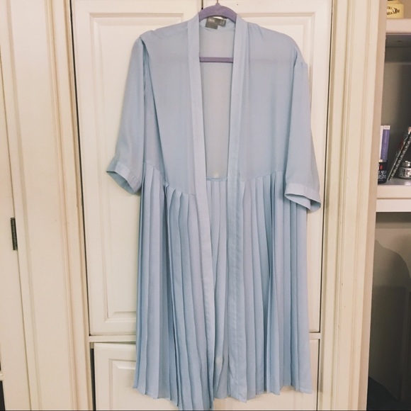 navy chiffon cardigan