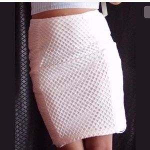 REHAB Pencil Skirt SMALL White Mesh Midi Bodycon