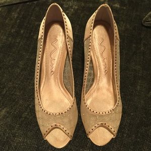 Nina Peep Toe Sheer Mesh Pumps