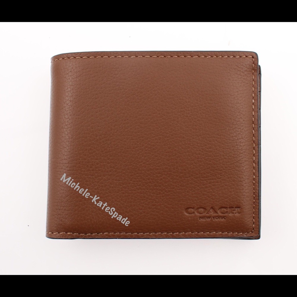 $175 NWT Coach Men Compact ID Wallet