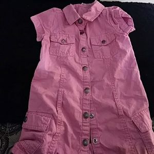 Toddler pink denim dress