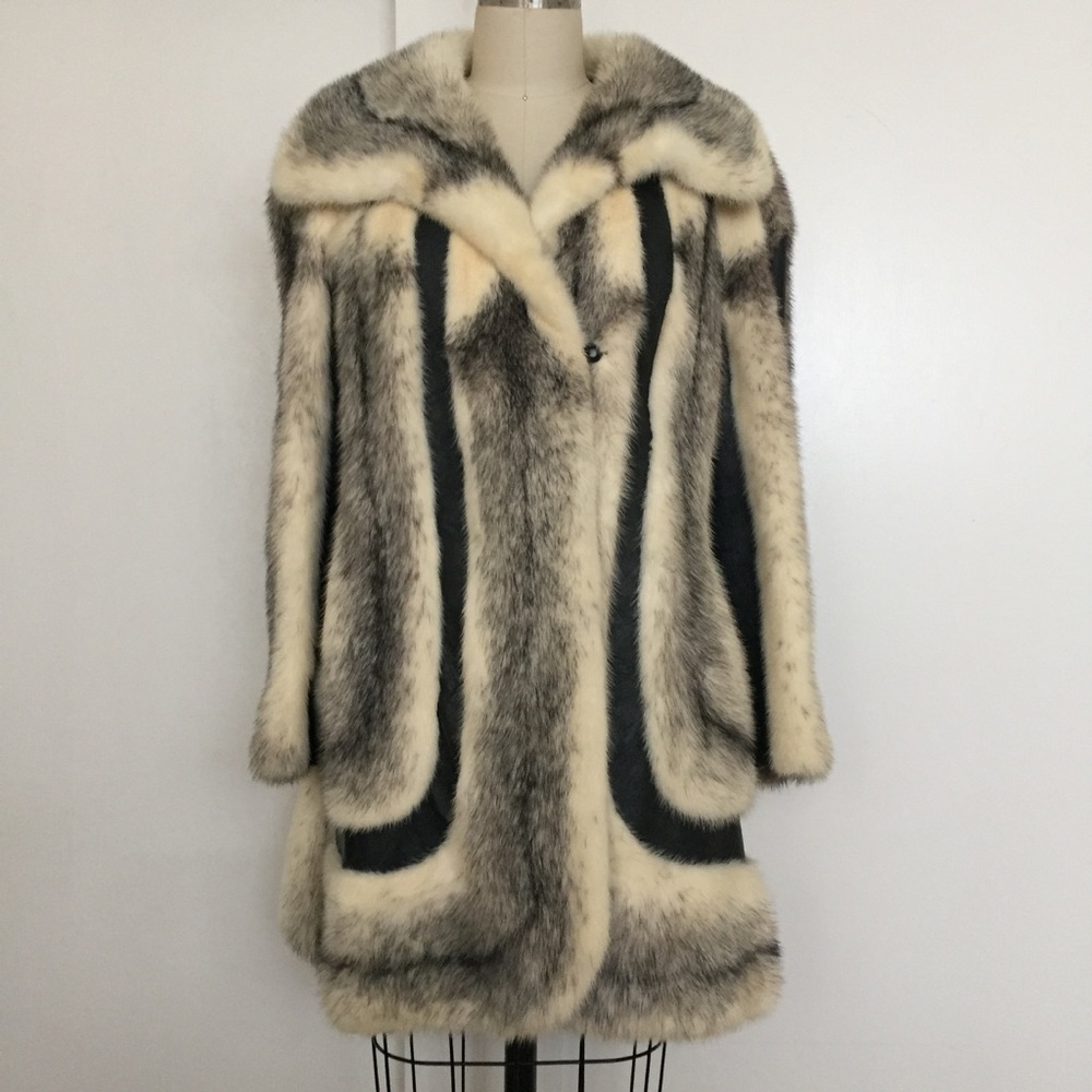 Rare Vintage Aladino Stefani Fur & Leather Coat - Picture 1 of 8