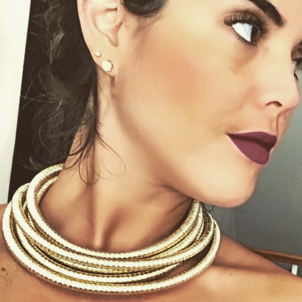 Golden Choker Layered Necklace