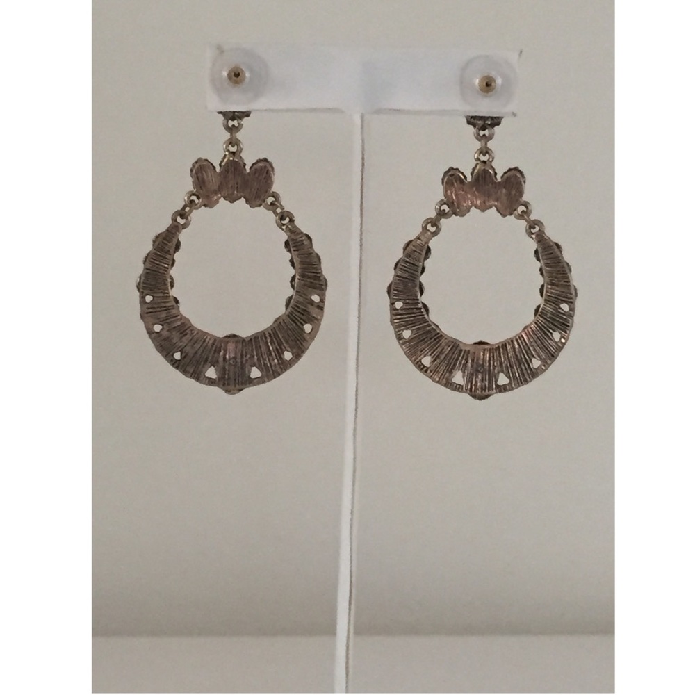 🚫SOLD Saks 5th Ave Antique Gold Silver Earrings - Picture 3 of 8