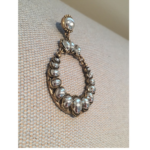 🚫SOLD Saks 5th Ave Antique Gold Silver Earrings - Picture 6 of 8