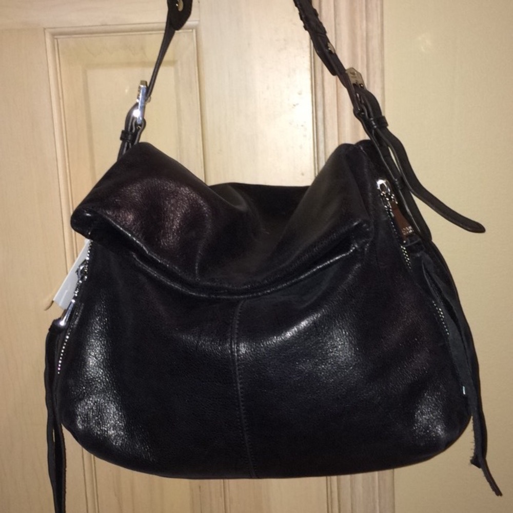 Aimee Kestenberg genuine leather black hobo purse