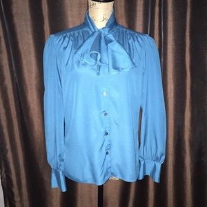 Vintage Boutique teal blouse