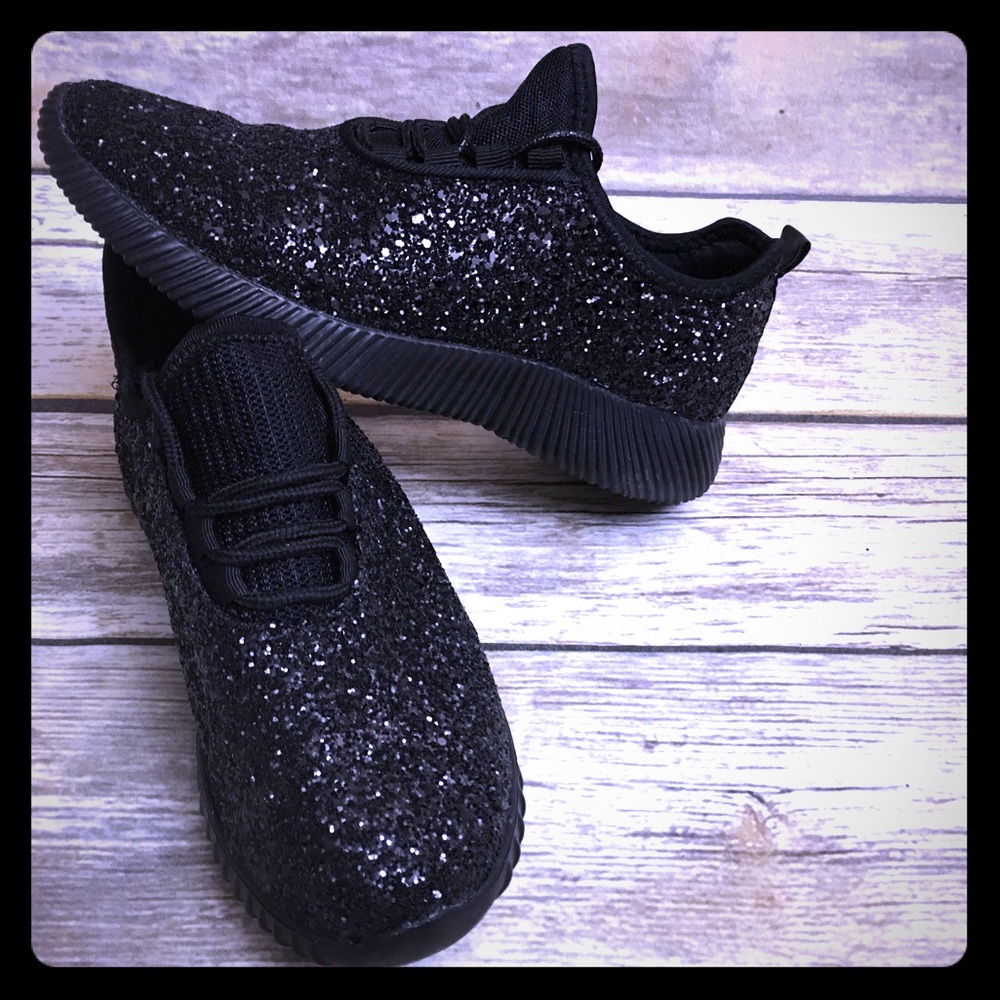 Women’s Glitter sneakers tennis shoes / rose gold
