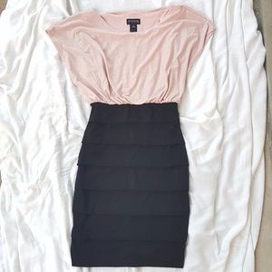 Sparkly pink and black dress