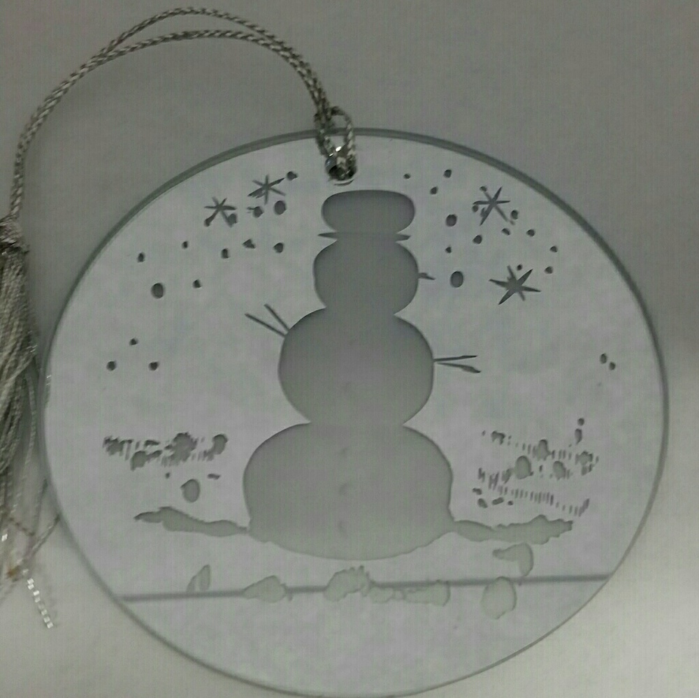 Snowman Christmas ornament hand cut