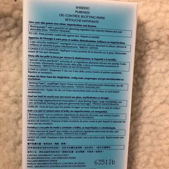 SHISEIDO PURENESS BLOTTING PAPERS-1OO SHEET - Picture 2 of 4