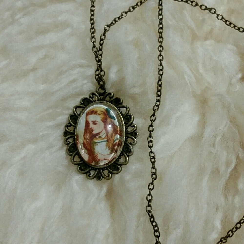 Vintage style Alice in Wonderland Necklace