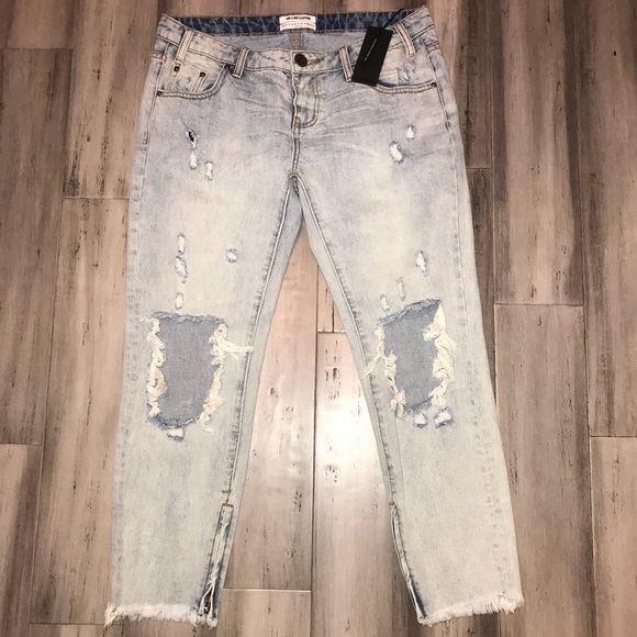 One Teaspoon Freebirds Ripped Boyfriend Jeans 30 - Picture 2 of 5