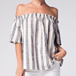 Off the Shoulder Striped Top