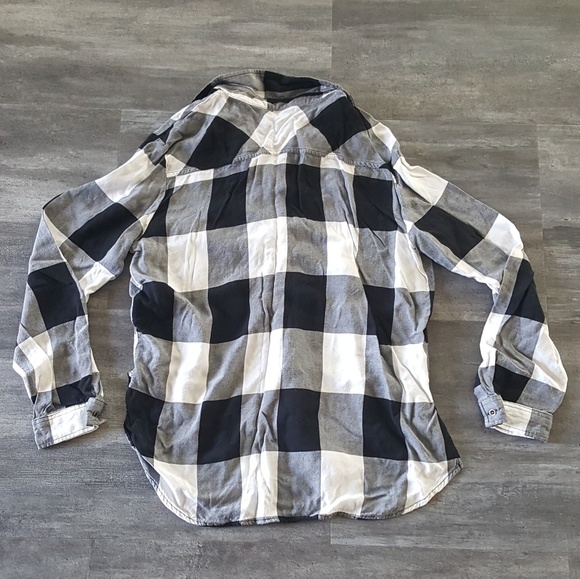 White Black Checkerboard Zara Button Down - Picture 2 of 3