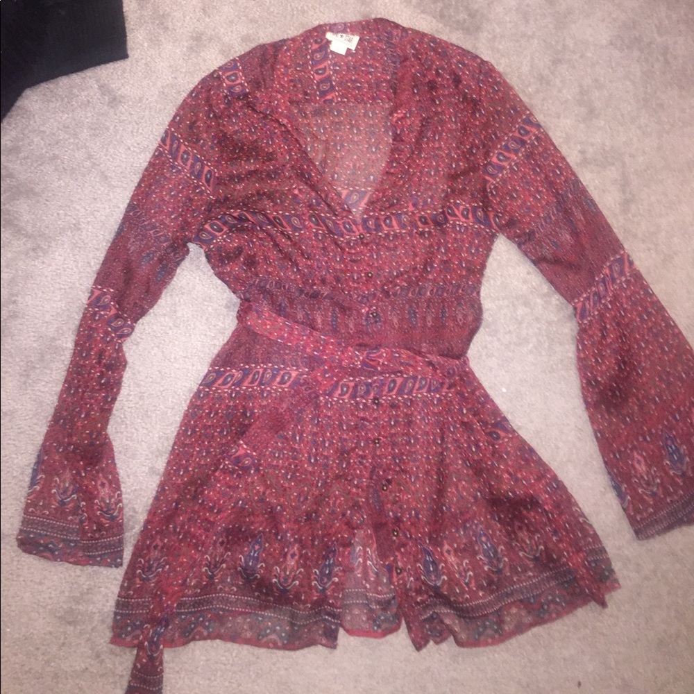 Sheer patterned tunic
