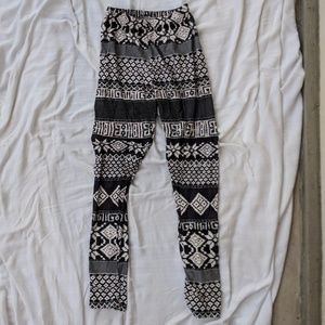 High waist winter print leggings