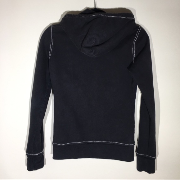 True Religion Black Logo Zip Women Hoodie - Picture 2 of 8