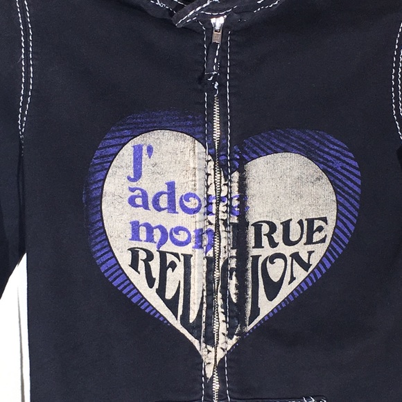 True Religion Black Logo Zip Women Hoodie - Picture 8 of 8