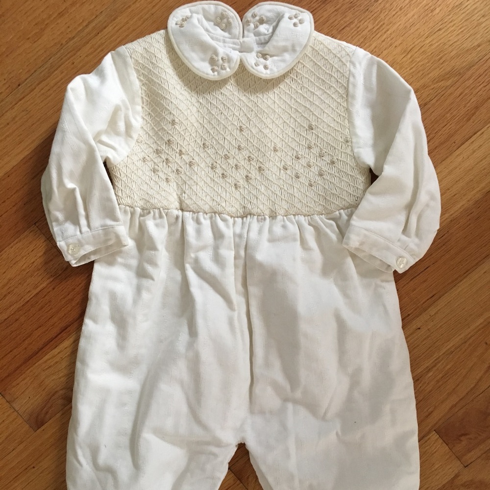 Tartine Et Chocolat cream Smocked Onepiece