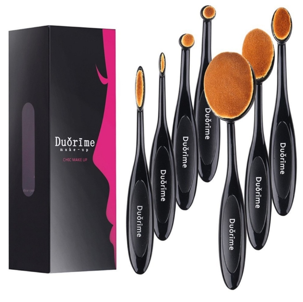 🚫SOLD🚫NWOT Duorime 7pcs Blck Oval Makeup Set