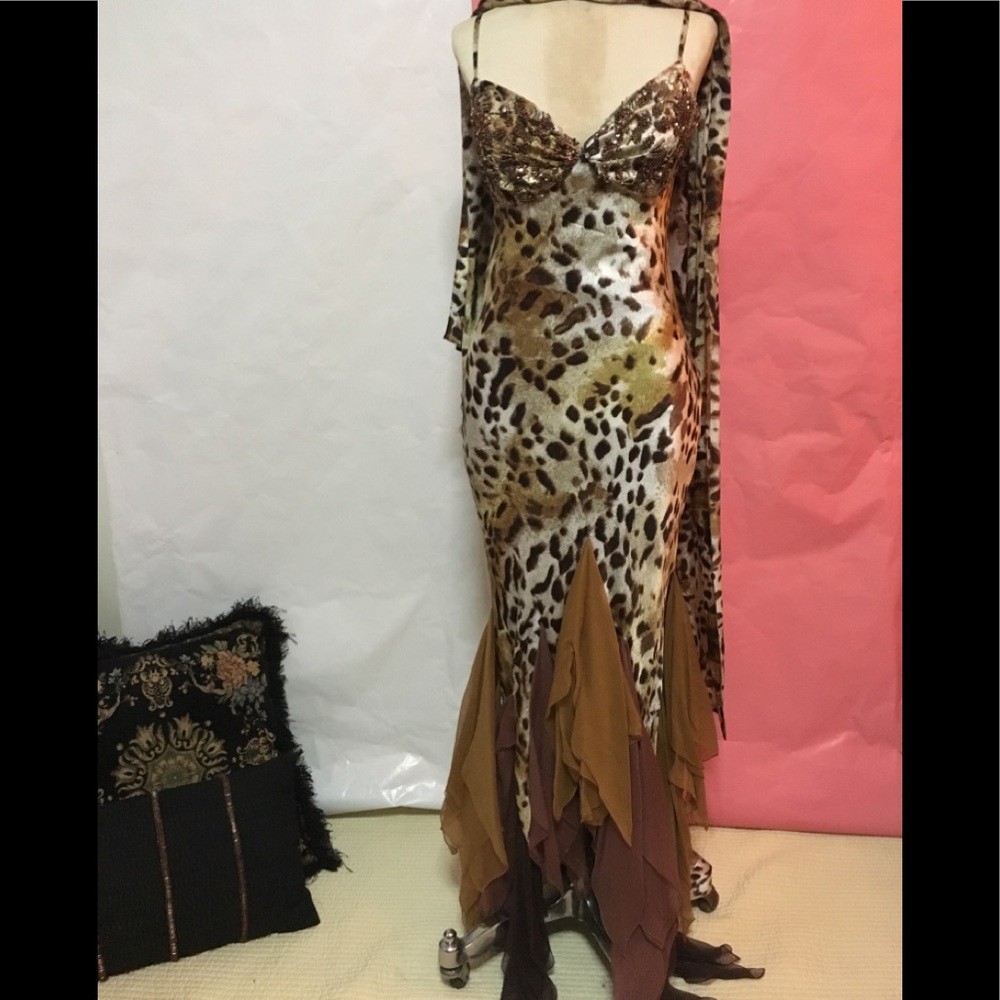 Long leopard dress