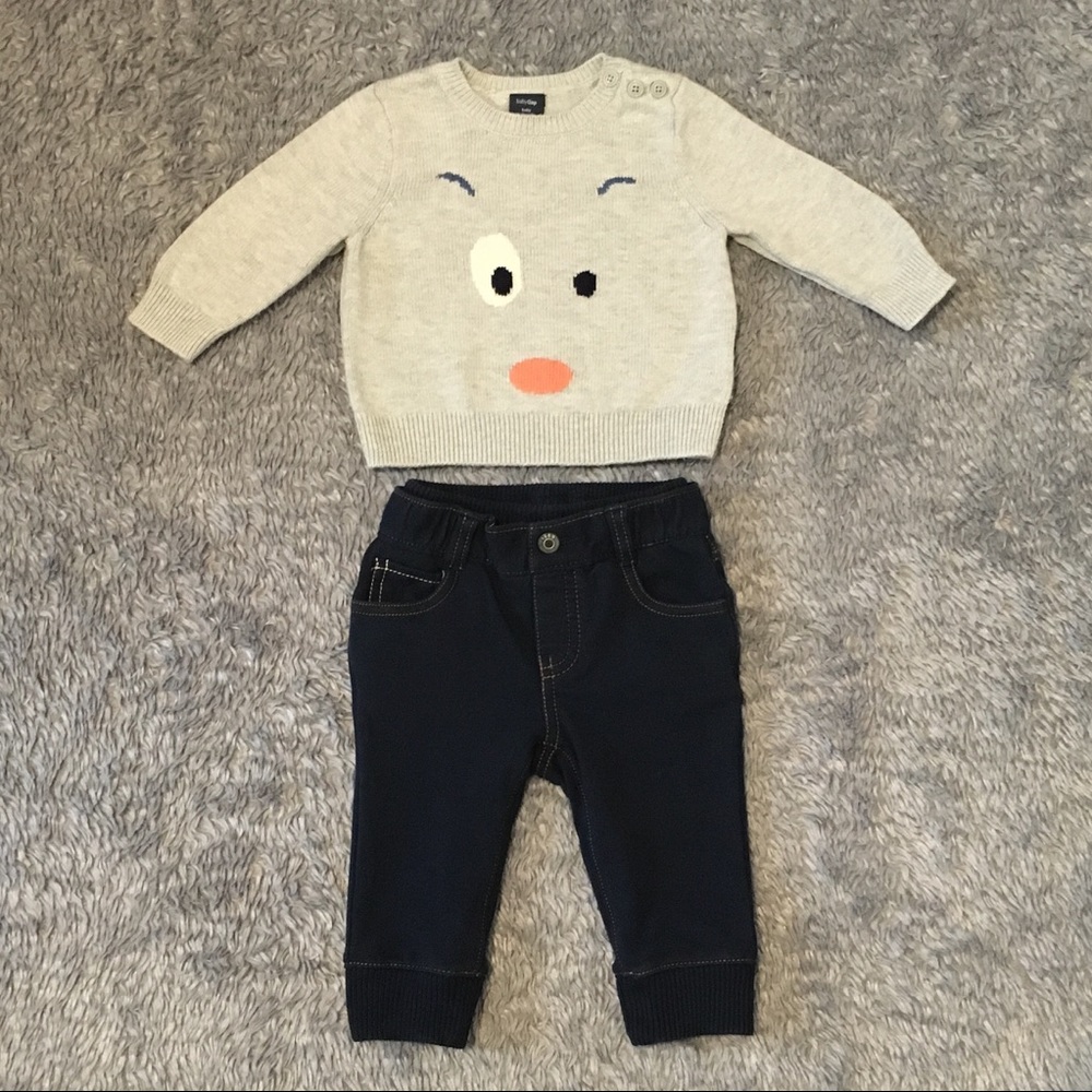 Baby Gap Pull On Sweater and Navy Blue Jeggings