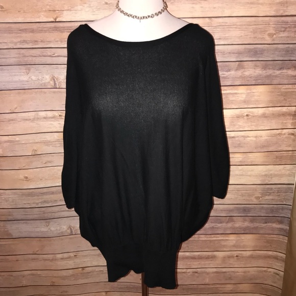 Sweaters - Jennifer Lopez Black Open Sleeve Draped Sweater