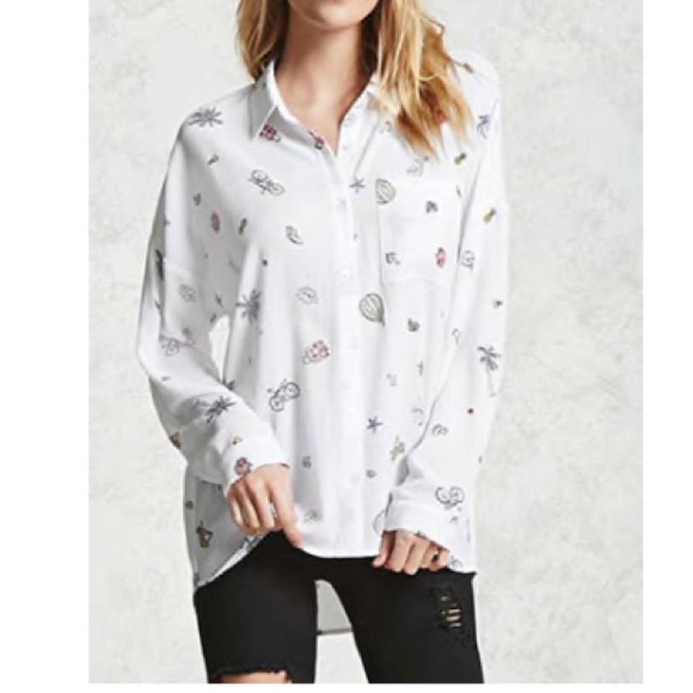 Palm Tree Graphic Shirt / Blouse