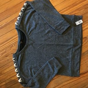 Steve Madden Active Lace Up French Terry Crew Neck