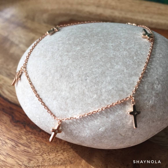 Lucky Brand Jewelry - Lucky Brand Rose Gold Sterling Cross Bracelet