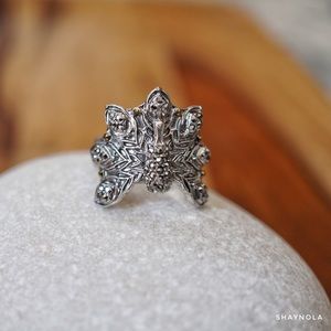 Lucky Brand Silver Tone Peacock Ring