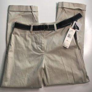 Jones New York Signature Stretch Capris with belt
