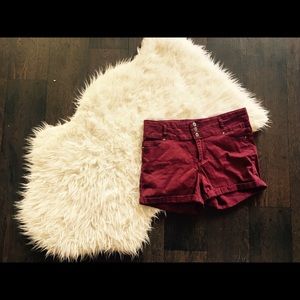 High Waisted Maroon Shorts