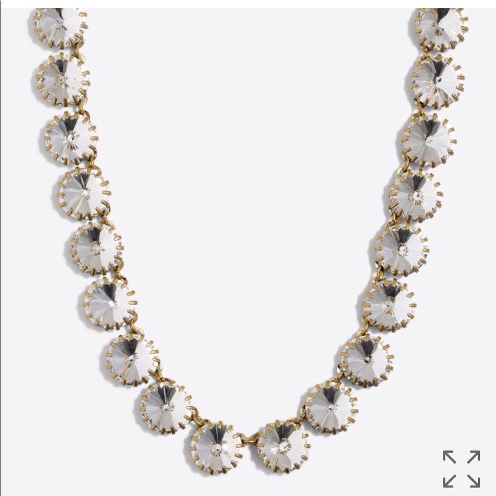 J.Crew Brass plates Crystal necklace
