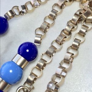 ⚓️Chunky Blue & Silver Long Statement Necklace⚓️