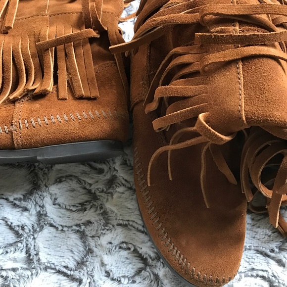 3 layer fringe suede boot - Picture 2 of 4